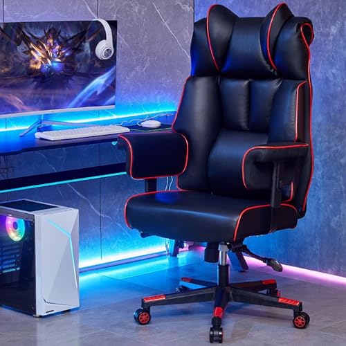 ZERAPH Ergonomische PU -Leder -Spiele und Bürokresorstuhl mit 140 ° Recline Rocking FORECTION VERITIGTE Armlehnen Kopfstütze und Lumbalunterstützung für Home Study Work Executive Office Wohnzimmer von ZERAPH
