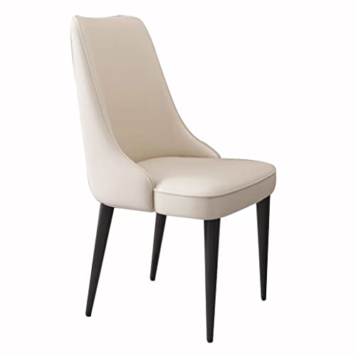 ZERAPH Esszimmerstühle Mikrofaser Leder Ergonomie Sitz Kohlenstoffstahl Metall Beine Haushaltsschreibtisch Stuhl (Farbe: Beige) von ZERAPH