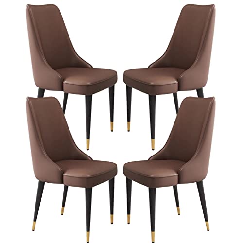 ZERAPH Esszimmerstühle Set aus 4 Mikrofaser -Leder -Küche Wohnzimmer Lounge Counterstühle robuste Kohlenstoffstahl -Metallbeine (Farbe: Kaffee) von ZERAPH