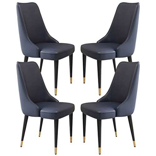 ZERAPH Esszimmerstühle Set aus 4 Mikrofaser -Leder -Küche Wohnzimmer Lounge Counterstühle robuste Kohlenstoffstahl -Metallbeine (Farbe: Royal Blue) von ZERAPH