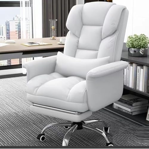 ZERAPH Gaming Office Computer Desk mit rockigen Comfy Gamer PC Work Station 135 ° Recline Recline REAKTABELBESTELLTE PUEST PU Leder Boss Office Sofa Schwenkspielstuhl mit Einstellbarer Höhe (weiß EIN von ZERAPH