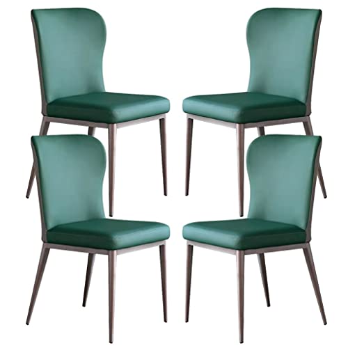 ZERAPH Küche 4 Mikrofaser -Leder -Küchentisch Seitstühle Ergonomie Sitz Stabiler Kohlenstoffstahl -Metallbeine (Farbe: Smaragdgrün) von ZERAPH