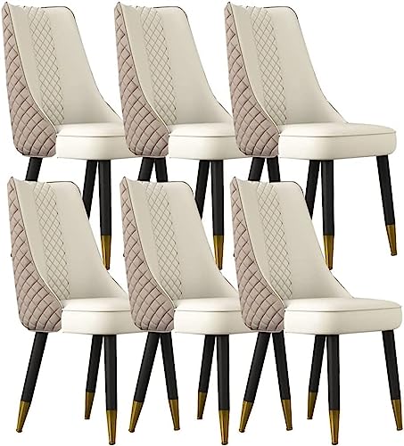 ZERAPH Küche Esszimmerstühle Set 6 Mikrofaser Leder Wohnzimmerstühle Schlafzimmer Heiratsraum Balkon Sofa Stuhl Holzbeine (Farbe: E) von ZERAPH