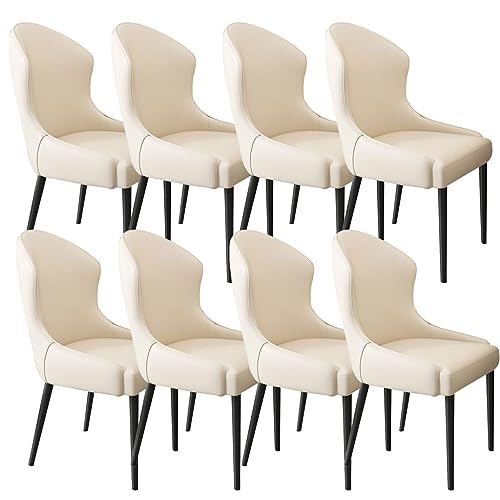 ZERAPH Küche Esszimmerstühle Set mit 8 tragen resistente Katzenklauenleder Küche Wohnzimmer Lounge Counterstühle rost von ZERAPH