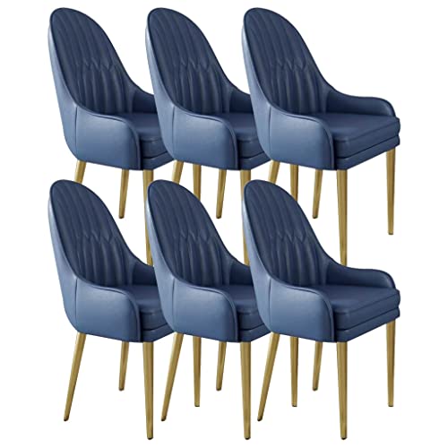 ZERAPH Küchenküche Essstühle Set von 6 Mikrofaser -Leder -Wohnzimmer Lounge Counterstühle robuste Kohlenstoffstahl -Metallbeine (Farbe: Saphirblau) von ZERAPH