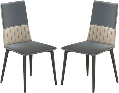 ZERAPH Küchenmikrofaserleder Küche Essstühle Set aus 2 Schlafzimmer Heiratsraum Balkon Sofa Stuhl robuste Zarbonstahlbeine (Farbe: Blau) von ZERAPH