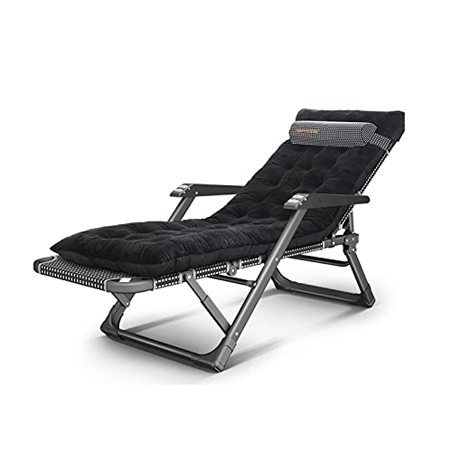 ZERAPH Lounge Stuhl Klappschuhe mit Kopfstütze Massage Armlehnen Baumwollblock für Patio Camping Beach Deck Outdoor, Schwarz, Schwarz ZERAPH Lounge Stuhl Klappschuhe mit Kopfstütze Massage Armlehnen Baumwollblock für Patio Camping Beach Deck Outdoor, Schwarz, Schwarz von ZERAPH