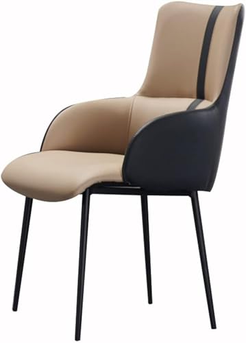 ZERAPH Mikrofaserleder Küche Esszimmerstühle mit ergonomischen Armlehnen Rückenlehne und Metallbeine für Counter Wohnzimmerempfangstuhl (Farbe: Beige gelb+dunkelblau) von ZERAPH