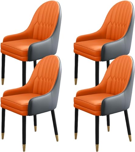 ZERAPH Moderne Esstühle Set aus 4 modernen mikrofaser -Leder -gepolsterten Küchenstühlen mit Metallbeinen und ergonomischer Rückenlehne für Wohnzimmer Schlafzimmer Schlafzimmer (Farbe: G) von ZERAPH