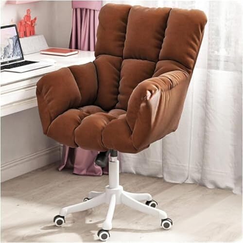 ZERAPH Moderne Home Office -Schreibtischstuhl mit hohem Rückenpolsterer lumbaler Stützräder Waffenräder Verstellbares Braun von ZERAPH