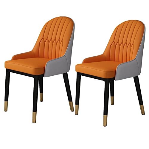 ZERAPH Moderne Küche Esszimmerstühle Küche Wohnzimmer Esszimmer Set 2, Moderne PU -Leder hohe Rückenpolse weiche Sitzstühle, wasserdichte Lederseitenstuhl mit Metallbeinen (Farbe von ZERAPH