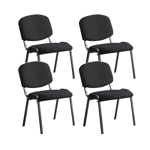 ZERAPH Moderne Stapel -Bürostühle Set mit 4 schwarzen Schreibtischstühlen für Wartezimmer Küche Break Room Multi Purpose Reception Stuhl ohne Räder ideal für Trainingsräume von ZERAPH