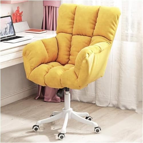 ZERAPH Moderner hoher Rückenschwenkstuhl mit lumbaler Unterstützung und Rädern für Home Office Gelb gelb von ZERAPH