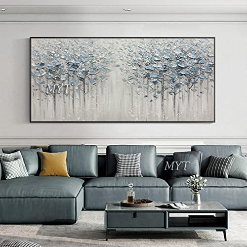 Große abstrakte Blumen-Ölgemälde-Kunstdrucke Moderne Leinwand-Wandkunst-Gemälde Gemälde zum Aufhängen an Wänden Gemälde 70 x 140 cm (28 x 55 Zoll) ohne Rahmen von ZEROY