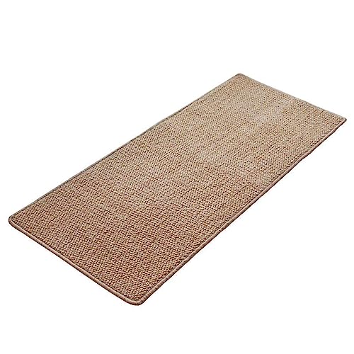 ZERVA Natürlicher Sisal-Teppich, rutschfest, wendbar, for Wohnzimmer, gewebt, for Nachttisch, Hotel, Küche, pflegeleicht (Color : Brown, Size : 100x200cm/39.3x78.7in) von ZERVA