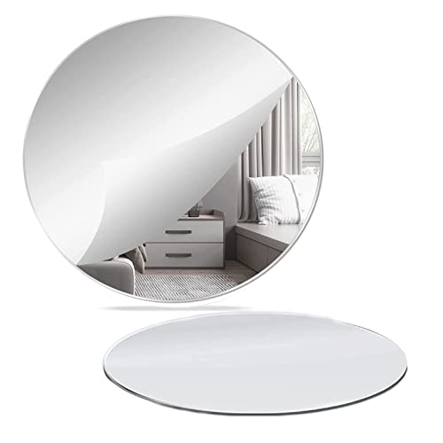 ZESABGE 2 Stück Spiegel Rund Acrylic 30cm Abnehmbarer Spiegelfliesen Selbstklebend,DIY Wandspiegel Dekospiegel,für Zuhause,Schlafzimmer,Wohnzimmer,Heimdekoration. von ZESABGE
