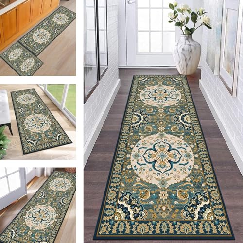 Teppich Läufer Flur Küche Waschbar rutschfest Korridor Teppichmatten 100X180CM Grün Beige Braun Boho Lang Küchenteppich Flurteppich Schlafzimmer Esszimmer Polyester Teppichläufer Meterware Anpassbar Teppich Läufer Flur Küche Waschbar rutschfest Korridor Teppichmatten 100X180CM Grün Beige Braun Boho Lang Küchenteppich Flurteppich Schlafzimmer Esszimmer Polyester Teppichläufer Meterware Anpassbar von ZESEWU