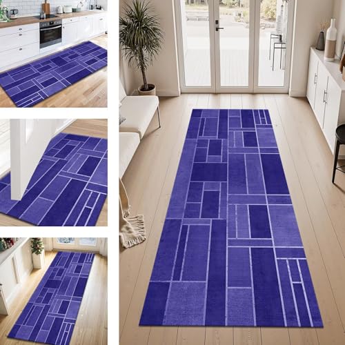Teppich Läufer Flur Küche rutschfest Blau-violett Modern Teppichläufer Kücheläufer Waschbar 50X80CM Meterware Küchenteppich Läuferflurteppich Wohnraum Schlafzimmer Kinderzimmer Schmutzfangläufer Teppich Läufer Flur Küche rutschfest Blau-violett Modern Teppichläufer Kücheläufer Waschbar 50X80CM Meterware Küchenteppich Läuferflurteppich Wohnraum Schlafzimmer Kinderzimmer Schmutzfangläufer von ZESEWU