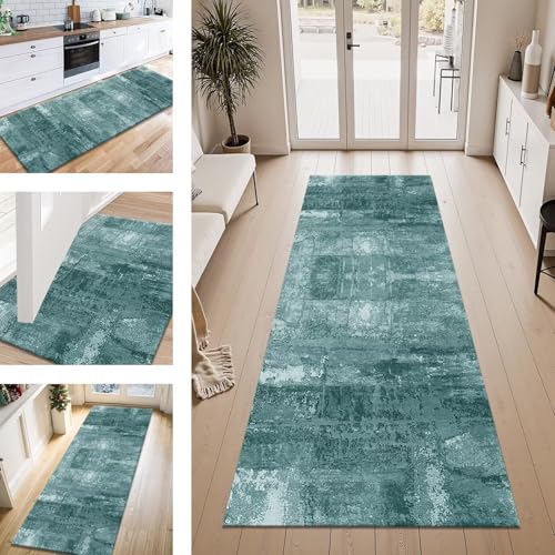 Teppich Läufer Flur Küche rutschfest Dunkelcyan Modern Teppichläufer Kücheläufer Waschbar 40X500CM Meterware Küchenteppich Läuferflurteppich für Wohnraum Schlafzimmer Kinderzimmer Schmutzfangläufer Teppich Läufer Flur Küche rutschfest Dunkelcyan Modern Teppichläufer Kücheläufer Waschbar 40X500CM Meterware Küchenteppich Läuferflurteppich für Wohnraum Schlafzimmer Kinderzimmer Schmutzfangläufer von ZESEWU