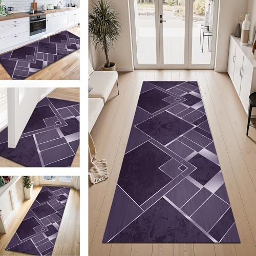 Teppich Läufer Flur Küche rutschfest Dunkelviolett Modern Teppichläufer Kücheläufer Waschbar 40X100CM Meterware Küchenteppich Läuferflurteppich Wohnraum Schlafzimmer Kinderzimmer Schmutzfangläufer Teppich Läufer Flur Küche rutschfest Dunkelviolett Modern Teppichläufer Kücheläufer Waschbar 40X100CM Meterware Küchenteppich Läuferflurteppich Wohnraum Schlafzimmer Kinderzimmer Schmutzfangläufer von ZESEWU