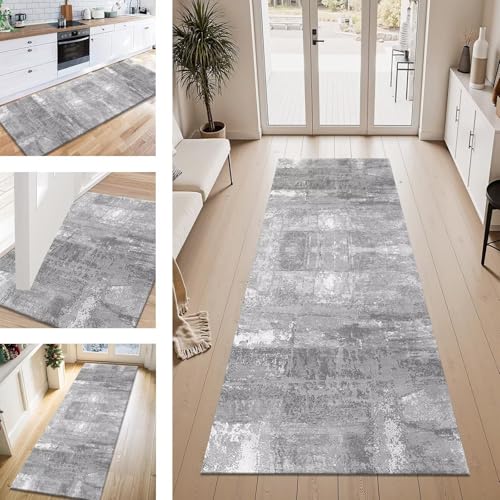 Teppich Läufer Flur Küche rutschfest Grau Abstrakt Teppichläufer Kücheläufer Waschbar 100X100CM Meterware Küchenteppich Läuferflurteppich für Wohnraum Schlafzimmer Kinderzimmer Schmutzfangläufer Teppich Läufer Flur Küche rutschfest Grau Abstrakt Teppichläufer Kücheläufer Waschbar 100X100CM Meterware Küchenteppich Läuferflurteppich für Wohnraum Schlafzimmer Kinderzimmer Schmutzfangläufer von ZESEWU
