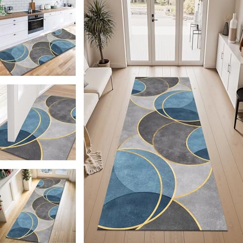 Teppich Läufer Flur Küche rutschfest Grau Schwarz Blau 70X120CM modern Teppichläufer Kücheläufer Waschbar Meterware Küchenteppich Flurteppich Läufer für Wohnraum Schlafzimmer Kinderzimmer Flurläufer Teppich Läufer Flur Küche rutschfest Grau Schwarz Blau 70X120CM modern Teppichläufer Kücheläufer Waschbar Meterware Küchenteppich Flurteppich Läufer für Wohnraum Schlafzimmer Kinderzimmer Flurläufer von ZESEWU