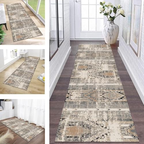 Teppich Läufer Küche Flur Waschbar Rutschfest Teppichläufer 120X400CM Meterware Läufer Teppichmatte Boho Flurteppich Kinderzimmer Schlafzimmer Wohnzimmer Küchenläufer Teppich Anpassbar Dauerhaft von ZESEWU