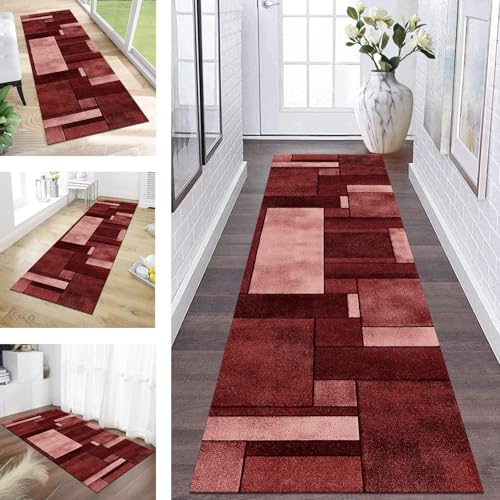 ZESEWU Teppich Läufer Flur Küche Waschbar rutschfest Korridor Teppichmatten 40X60CM Rot Geometrisch Küchenteppich Flurteppich Schlafzimmer Esszimmer Polyester Teppichläufer Meterware Anpassbar ZESEWU Teppich Läufer Flur Küche Waschbar rutschfest Korridor Teppichmatten 40X60CM Rot Geometrisch Küchenteppich Flurteppich Schlafzimmer Esszimmer Polyester Teppichläufer Meterware Anpassbar von ZESEWU
