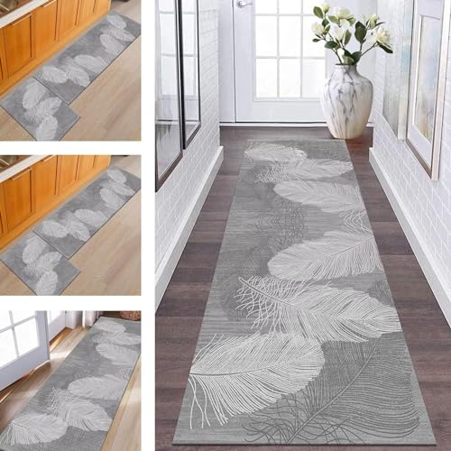 ZESEWU Teppich Läufer Flur Küche Waschbar rutschfest Korridor Teppichmatten 60X250CM Grau Abstrakt Küchenteppich Flurteppich Schlafzimmer Esszimmer Polyester Teppichläufer Meterware Anpassbar ZESEWU Teppich Läufer Flur Küche Waschbar rutschfest Korridor Teppichmatten 60X250CM Grau Abstrakt Küchenteppich Flurteppich Schlafzimmer Esszimmer Polyester Teppichläufer Meterware Anpassbar von ZESEWU