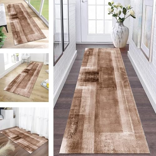 ZESEWU Teppich Läufer Flur Küche Waschbar rutschfest Korridor Teppichmatten 80X140CM Braun Abstrakt Küchenteppich Flurteppich Schlafzimmer Esszimmer Polyester Teppichläufer Meterware Anpassbar ZESEWU Teppich Läufer Flur Küche Waschbar rutschfest Korridor Teppichmatten 80X140CM Braun Abstrakt Küchenteppich Flurteppich Schlafzimmer Esszimmer Polyester Teppichläufer Meterware Anpassbar von ZESEWU