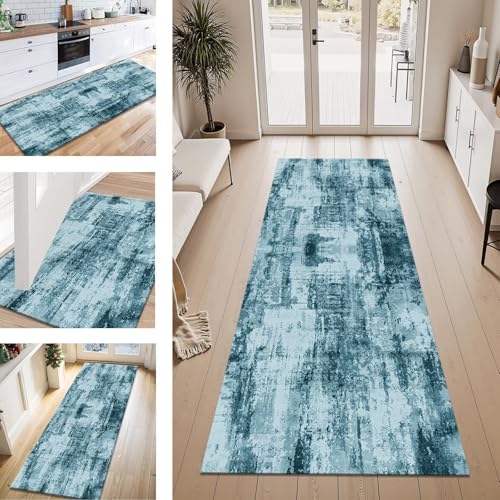 ZESEWU Teppich Läufer Flur Küche rutschfest Blau Abstrakt Teppichläufer Kücheläufer Waschbar 60X180CM Meterware Küchenteppich Flurteppich für Wohnraum Schlafzimmer Kinderzimmer Schmutzfangläufer ZESEWU Teppich Läufer Flur Küche rutschfest Blau Abstrakt Teppichläufer Kücheläufer Waschbar 60X180CM Meterware Küchenteppich Flurteppich für Wohnraum Schlafzimmer Kinderzimmer Schmutzfangläufer von ZESEWU