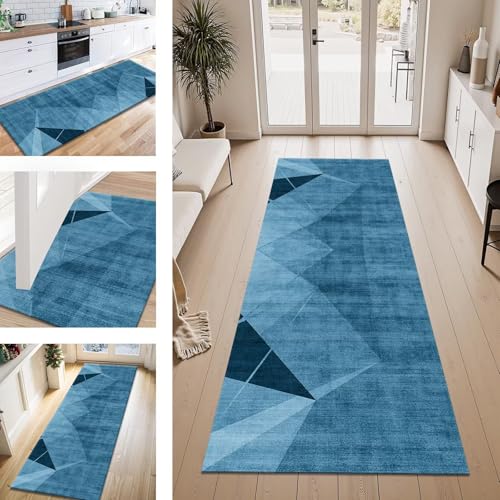 ZESEWU Teppich Läufer Flur Küche rutschfest Blau Modern Teppichläufer Kücheläufer Waschbar 120X300CM Meterware Küchenteppich Flurteppich für Wohnraum Schlafzimmer Kinderzimmer Schmutzfangläufer ZESEWU Teppich Läufer Flur Küche rutschfest Blau Modern Teppichläufer Kücheläufer Waschbar 120X300CM Meterware Küchenteppich Flurteppich für Wohnraum Schlafzimmer Kinderzimmer Schmutzfangläufer von ZESEWU