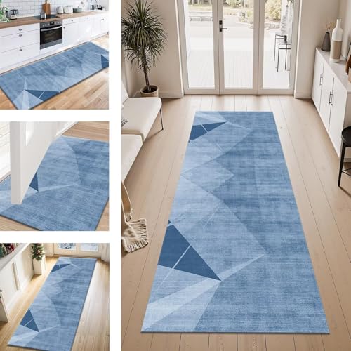 ZESEWU Teppich Läufer Flur Küche rutschfest Blau Modern Teppichläufer Kücheläufer Waschbar 60X200CM Meterware Küchenteppich Flurteppich für Wohnraum Schlafzimmer Kinderzimmer Schmutzfangläufer ZESEWU Teppich Läufer Flur Küche rutschfest Blau Modern Teppichläufer Kücheläufer Waschbar 60X200CM Meterware Küchenteppich Flurteppich für Wohnraum Schlafzimmer Kinderzimmer Schmutzfangläufer von ZESEWU