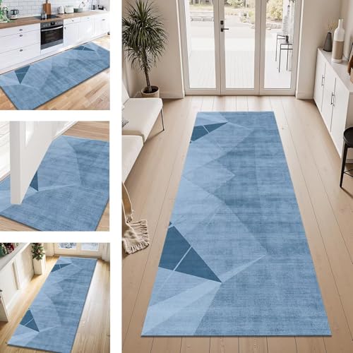 ZESEWU Teppich Läufer Flur Küche rutschfest Blau Vintage Teppichläufer Kücheläufer Waschbar 80X400CM Meterware Küchenteppich Flurteppich für Wohnraum Schlafzimmer Kinderzimmer Schmutzfangläufer ZESEWU Teppich Läufer Flur Küche rutschfest Blau Vintage Teppichläufer Kücheläufer Waschbar 80X400CM Meterware Küchenteppich Flurteppich für Wohnraum Schlafzimmer Kinderzimmer Schmutzfangläufer von ZESEWU