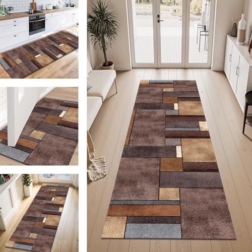 ZESEWU Teppich Läufer Flur Küche rutschfest Braun Blau Rot Teppichläufer Kücheläufer Waschbar 50X100CM Meterware Küchenteppich Flurteppich für Wohnraum Schlafzimmer Kinderzimmer Schmutzfangläufer ZESEWU Teppich Läufer Flur Küche rutschfest Braun Blau Rot Teppichläufer Kücheläufer Waschbar 50X100CM Meterware Küchenteppich Flurteppich für Wohnraum Schlafzimmer Kinderzimmer Schmutzfangläufer von ZESEWU