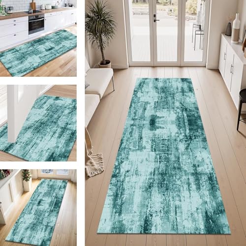ZESEWU Teppich Läufer Flur Küche rutschfest Cyan Abstrakt Teppichläufer Kücheläufer Waschbar 80X450CM Meterware Küchenteppich Flurteppich für Wohnraum Schlafzimmer Kinderzimmer Schmutzfangläufer ZESEWU Teppich Läufer Flur Küche rutschfest Cyan Abstrakt Teppichläufer Kücheläufer Waschbar 80X450CM Meterware Küchenteppich Flurteppich für Wohnraum Schlafzimmer Kinderzimmer Schmutzfangläufer von ZESEWU