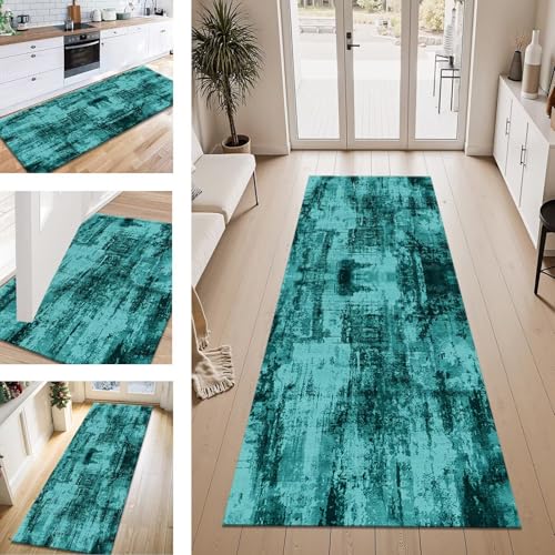 ZESEWU Teppich Läufer Flur Küche rutschfest Dunkelcyan Teppichläufer Kücheläufer Waschbar 100X400CM Meterware Küchenteppich Flurteppich für Wohnraum Schlafzimmer Kinderzimmer Schmutzfangläufer ZESEWU Teppich Läufer Flur Küche rutschfest Dunkelcyan Teppichläufer Kücheläufer Waschbar 100X400CM Meterware Küchenteppich Flurteppich für Wohnraum Schlafzimmer Kinderzimmer Schmutzfangläufer von ZESEWU