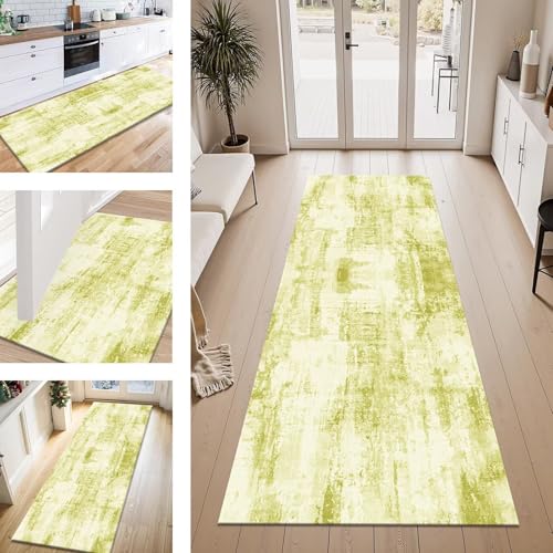 ZESEWU Teppich Läufer Flur Küche rutschfest Gelbgrün Abstrakt Teppichläufer Kücheläufer Waschbar 70X150CM Meterware Küchenteppich Flurteppich für Wohnraum Schlafzimmer Kinderzimmer Schmutzfangläufer ZESEWU Teppich Läufer Flur Küche rutschfest Gelbgrün Abstrakt Teppichläufer Kücheläufer Waschbar 70X150CM Meterware Küchenteppich Flurteppich für Wohnraum Schlafzimmer Kinderzimmer Schmutzfangläufer von ZESEWU