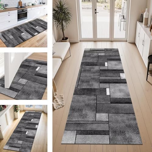 ZESEWU Teppich Läufer Flur Küche rutschfest Grau Schwarz Teppichläufer Kücheläufer Waschbar 120X400CM Meterware Küchenteppich Flurteppich für Wohnraum Schlafzimmer Kinderzimmer Schmutzfangläufer ZESEWU Teppich Läufer Flur Küche rutschfest Grau Schwarz Teppichläufer Kücheläufer Waschbar 120X400CM Meterware Küchenteppich Flurteppich für Wohnraum Schlafzimmer Kinderzimmer Schmutzfangläufer von ZESEWU