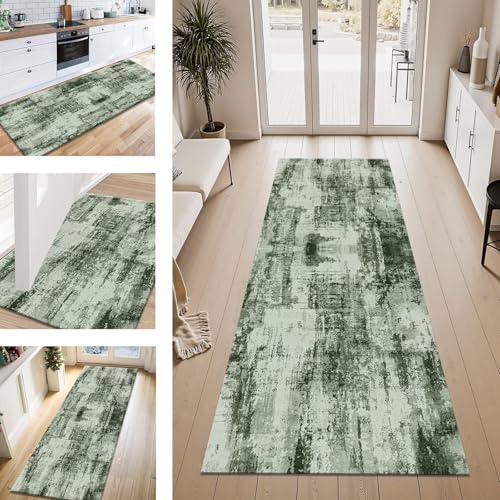 ZESEWU Teppich Läufer Flur Küche rutschfest Grün Vintage Teppichläufer Kücheläufer Waschbar 50X240CM Meterware Küchenteppich Flurteppich für Wohnraum Schlafzimmer Kinderzimmer Schmutzfangläufer ZESEWU Teppich Läufer Flur Küche rutschfest Grün Vintage Teppichläufer Kücheläufer Waschbar 50X240CM Meterware Küchenteppich Flurteppich für Wohnraum Schlafzimmer Kinderzimmer Schmutzfangläufer von ZESEWU
