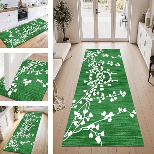 ZESEWU Teppich Läufer Flur Küche rutschfest Grün Weiß Modern Teppichläufer Kücheläufer Waschbar 90X200CM Meterware Küchenteppich Flurteppich für Wohnraum Schlafzimmer Kinderzimmer Schmutzfangläufer ZESEWU Teppich Läufer Flur Küche rutschfest Grün Weiß Modern Teppichläufer Kücheläufer Waschbar 90X200CM Meterware Küchenteppich Flurteppich für Wohnraum Schlafzimmer Kinderzimmer Schmutzfangläufer von ZESEWU