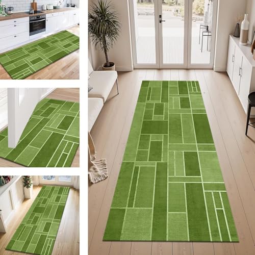 ZESEWU Teppich Läufer Flur Küche rutschfest Grün modern Teppichläufer Kücheläufer Waschbar 120X400CM Meterware Küchenteppich Läuferflurteppich für Wohnraum Schlafzimmer Kinderzimmer Schmutzfangläufer ZESEWU Teppich Läufer Flur Küche rutschfest Grün modern Teppichläufer Kücheläufer Waschbar 120X400CM Meterware Küchenteppich Läuferflurteppich für Wohnraum Schlafzimmer Kinderzimmer Schmutzfangläufer von ZESEWU