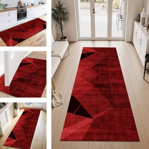 ZESEWU Teppich Läufer Flur Küche rutschfest Hellrot Schwarz Teppichläufer Kücheläufer Waschbar 40X60CM Meterware Küchenteppich Flurteppich für Wohnraum Schlafzimmer Kinderzimmer Schmutzfangläufer ZESEWU Teppich Läufer Flur Küche rutschfest Hellrot Schwarz Teppichläufer Kücheläufer Waschbar 40X60CM Meterware Küchenteppich Flurteppich für Wohnraum Schlafzimmer Kinderzimmer Schmutzfangläufer von ZESEWU