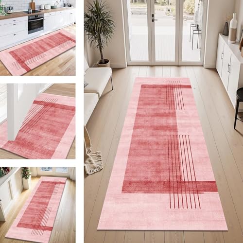 ZESEWU Teppich Läufer Flur Küche rutschfest Hellrot Teppichläufer Kücheläufer Waschbar 60X250CM Meterware Küchenteppich Flurteppich für Wohnraum Schlafzimmer Kinderzimmer Schmutzfangläufer ZESEWU Teppich Läufer Flur Küche rutschfest Hellrot Teppichläufer Kücheläufer Waschbar 60X250CM Meterware Küchenteppich Flurteppich für Wohnraum Schlafzimmer Kinderzimmer Schmutzfangläufer von ZESEWU