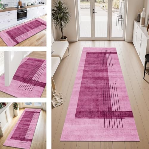 ZESEWU Teppich Läufer Flur Küche rutschfest Rosa Teppichläufer Kücheläufer Waschbar 50X220CM Meterware Küchenteppich Flurteppich für Wohnraum Schlafzimmer Kinderzimmer Schmutzfangläufer ZESEWU Teppich Läufer Flur Küche rutschfest Rosa Teppichläufer Kücheläufer Waschbar 50X220CM Meterware Küchenteppich Flurteppich für Wohnraum Schlafzimmer Kinderzimmer Schmutzfangläufer von ZESEWU