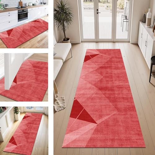 ZESEWU Teppich Läufer Flur Küche rutschfest Rot Abstrakt Teppichläufer Kücheläufer Waschbar 40X100CM Meterware Küchenteppich Flurteppich für Wohnraum Schlafzimmer Kinderzimmer Schmutzfangläufer ZESEWU Teppich Läufer Flur Küche rutschfest Rot Abstrakt Teppichläufer Kücheläufer Waschbar 40X100CM Meterware Küchenteppich Flurteppich für Wohnraum Schlafzimmer Kinderzimmer Schmutzfangläufer von ZESEWU