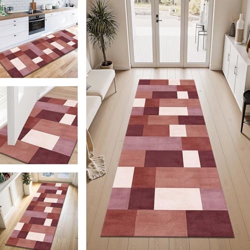 ZESEWU Teppich Läufer Flur Küche rutschfest Rot Rosa Abstrakt Teppichläufer Kücheläufer Waschbar 80X150CM Meterware Küchenteppich Flurteppich für Wohnraum Schlafzimmer Kinderzimmer Schmutzfangläufer ZESEWU Teppich Läufer Flur Küche rutschfest Rot Rosa Abstrakt Teppichläufer Kücheläufer Waschbar 80X150CM Meterware Küchenteppich Flurteppich für Wohnraum Schlafzimmer Kinderzimmer Schmutzfangläufer von ZESEWU