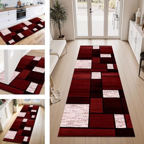 ZESEWU Teppich Läufer Flur Küche rutschfest Rot Schwarz Teppichläufer Kücheläufer Waschbar 120X300CM Meterware Küchenteppich Flurteppich für Wohnraum Schlafzimmer Kinderzimmer Schmutzfangläufer ZESEWU Teppich Läufer Flur Küche rutschfest Rot Schwarz Teppichläufer Kücheläufer Waschbar 120X300CM Meterware Küchenteppich Flurteppich für Wohnraum Schlafzimmer Kinderzimmer Schmutzfangläufer von ZESEWU
