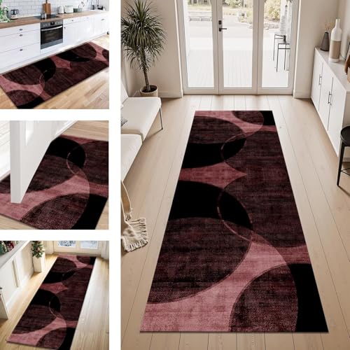 ZESEWU Teppich Läufer Flur Küche rutschfest Rot Schwarz Teppichläufer Kücheläufer Waschbar 120X300CM Meterware Küchenteppich Läuferflurteppich für Wohnraum Schlafzimmer Kinderzimmer Schmutzfangläufer ZESEWU Teppich Läufer Flur Küche rutschfest Rot Schwarz Teppichläufer Kücheläufer Waschbar 120X300CM Meterware Küchenteppich Läuferflurteppich für Wohnraum Schlafzimmer Kinderzimmer Schmutzfangläufer von ZESEWU