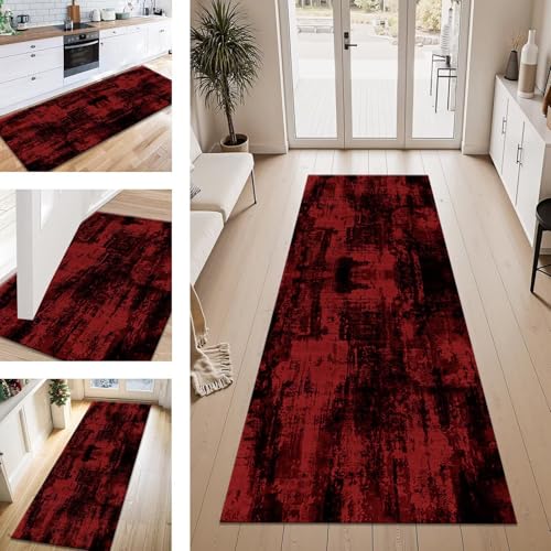 ZESEWU Teppich Läufer Flur Küche rutschfest Rot Schwarz Teppichläufer Kücheläufer Waschbar 50X80CM Meterware Küchenteppich Flurteppich für Wohnraum Schlafzimmer Kinderzimmer Schmutzfangläufer ZESEWU Teppich Läufer Flur Küche rutschfest Rot Schwarz Teppichläufer Kücheläufer Waschbar 50X80CM Meterware Küchenteppich Flurteppich für Wohnraum Schlafzimmer Kinderzimmer Schmutzfangläufer von ZESEWU